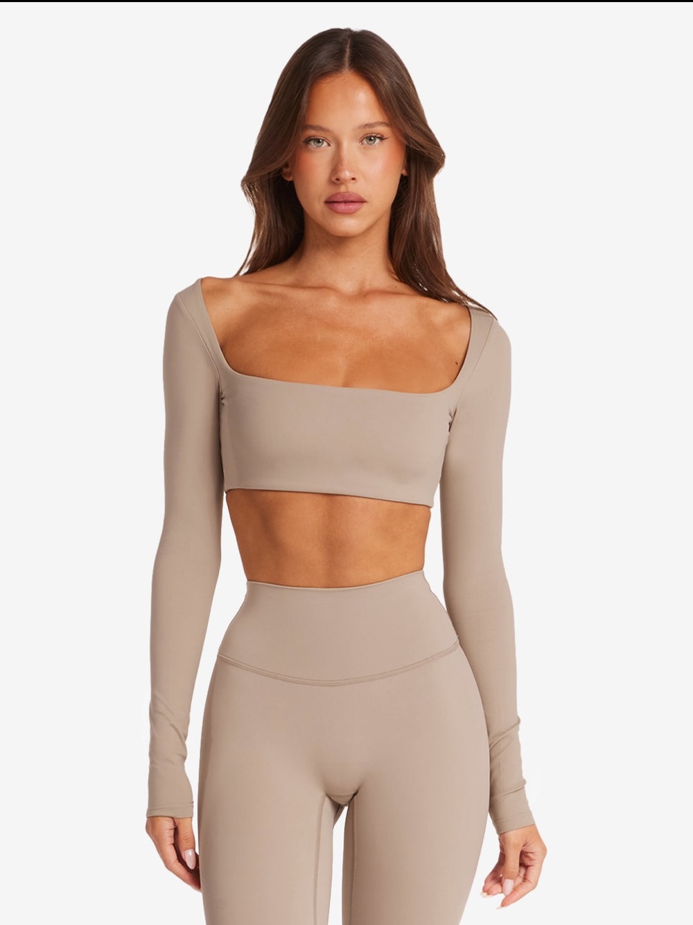 CSB Freedom Scoop Long Sleeve Crop Almond